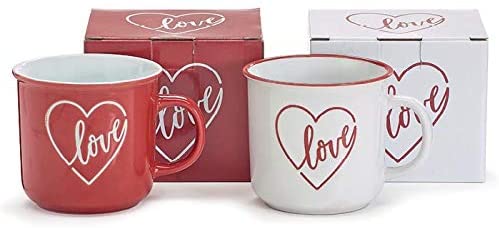 Romantic Heart Valentines Cups - Set of 2