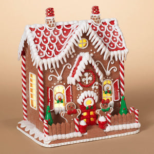 9-Inch LED Light Up Christmas Gingerbread House Figurine