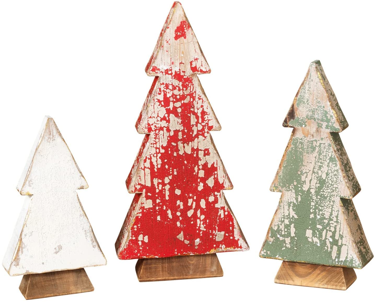 3 Pieces Wooden Christmas Tree Xmas Tree Centerpieces for Tables Christmas